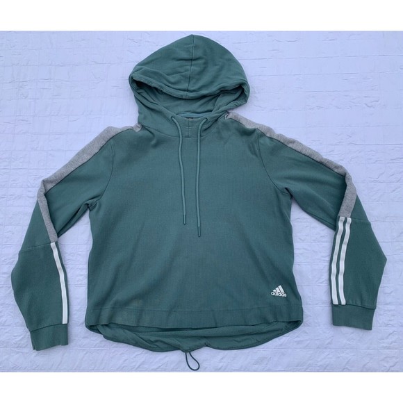 Adidas Mint Crop Hoodie Junior Medium Sweatshirt - Picture 1 of 11